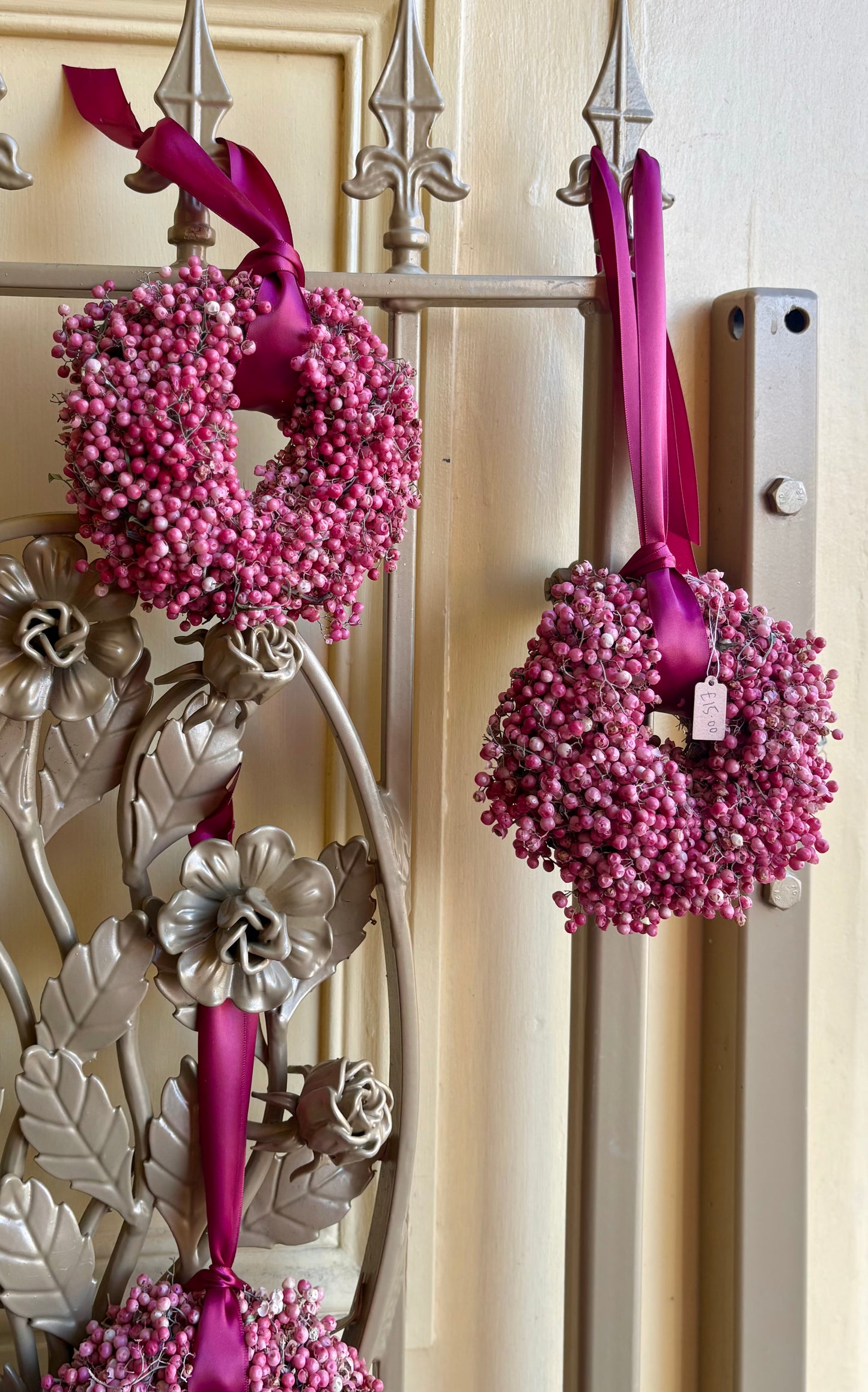 Pink peppercorn wreath